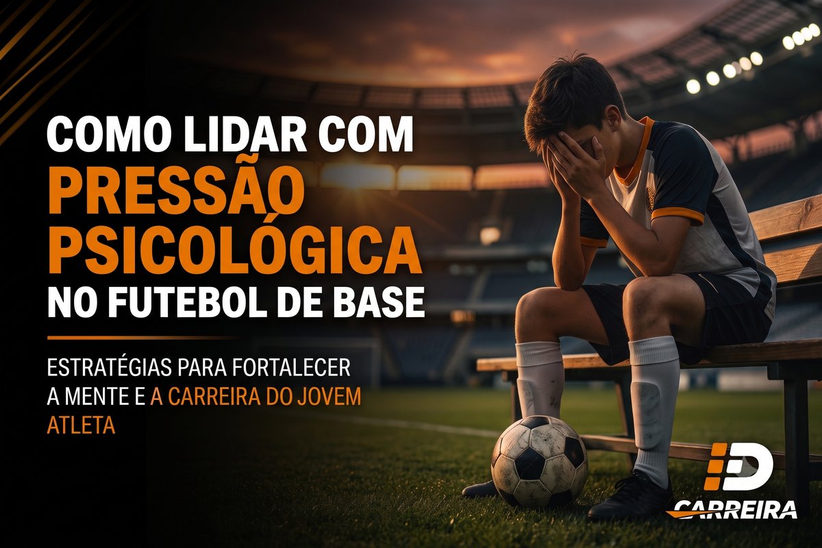 Jovem atleta sentado no banco, cabisbaixo, refletindo a pressão emocional do esporte