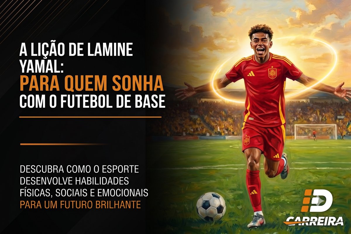 Ilustração de jovem jogador de futebol com uniforme da seleção espanhola comemorando gol em estádio